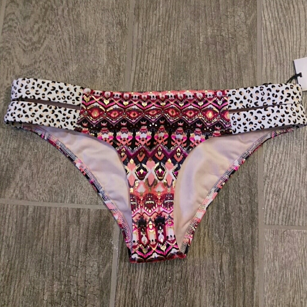 NWT Shade & Shore Ikat and Leopard Print Top